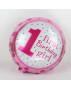 Růžový balón 1 narozeniny