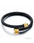 Pánský náramek z oceli černý kabel