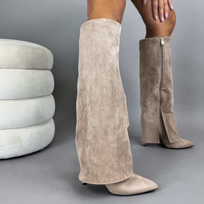 Světle hnědé vysoké kozačky