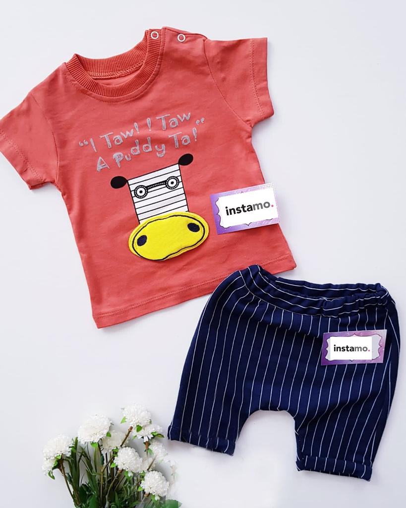 Hnědá dvoudílná bavlněná souprava