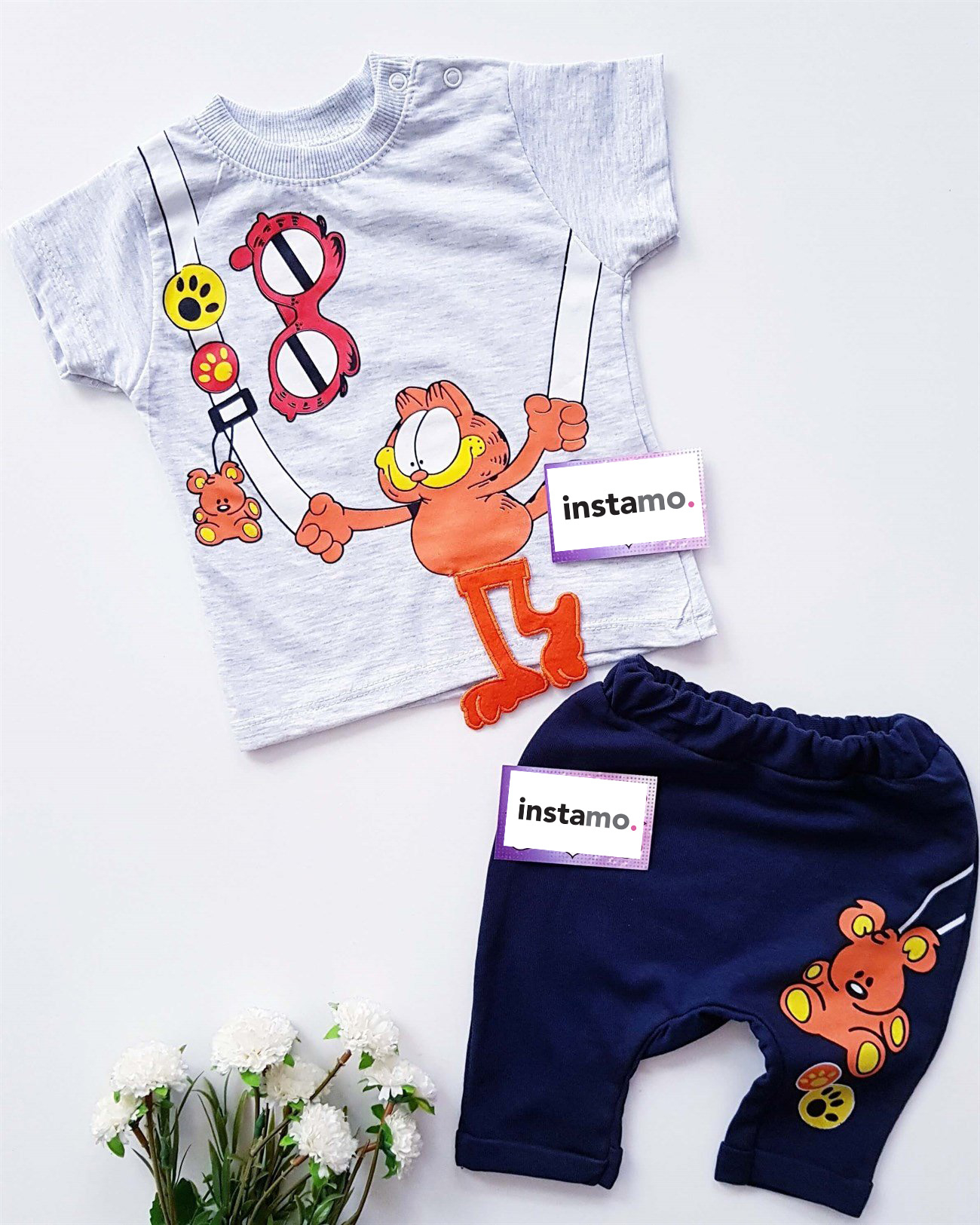 Šedo-modrá dvoudílná souprava