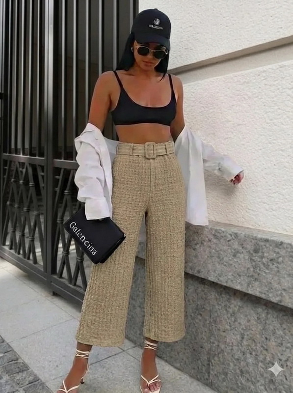 Hnědé mušelínové kalhoty