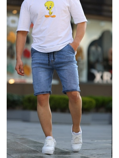 Modré džínové pánské kraťasy