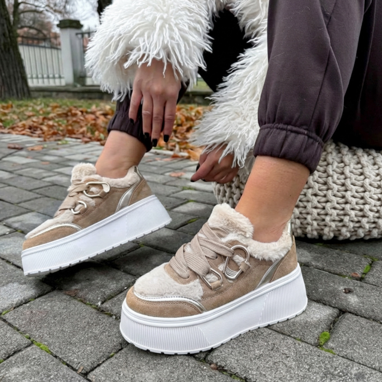 Béžové zateplené tenisky