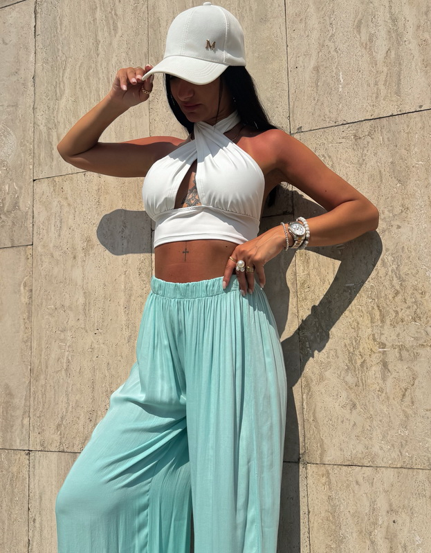 Mentolové široké kalhoty