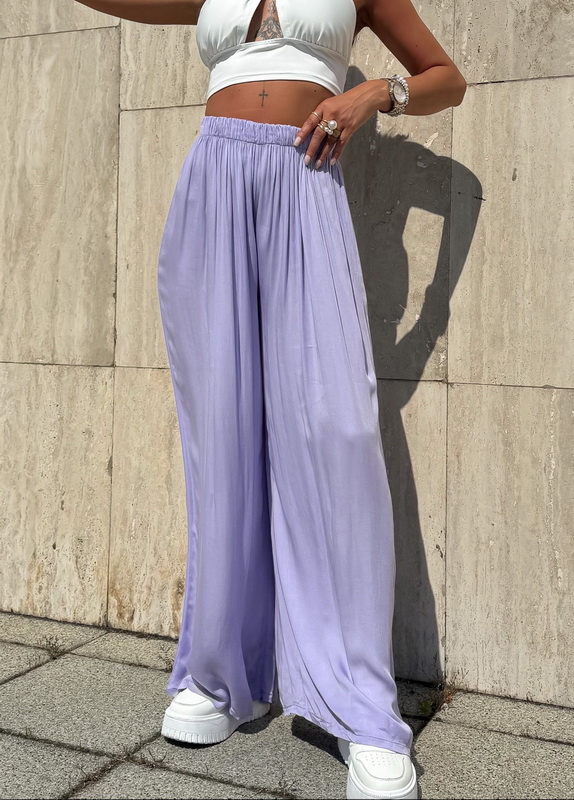 Fialové široké kalhoty