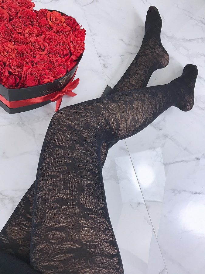 Dámské punčošky vzor Listy