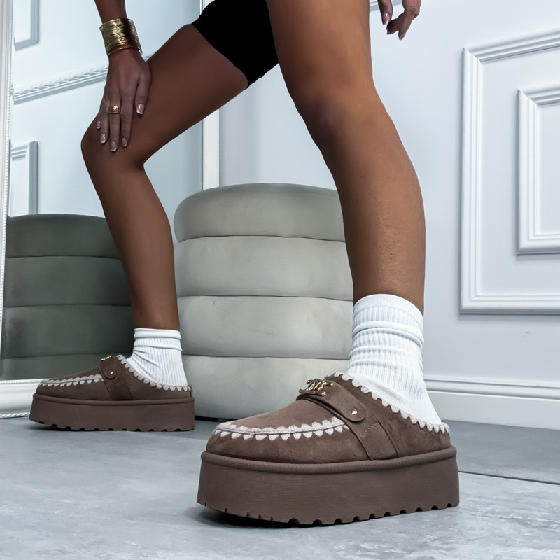 Hnědá nasouvací obuv