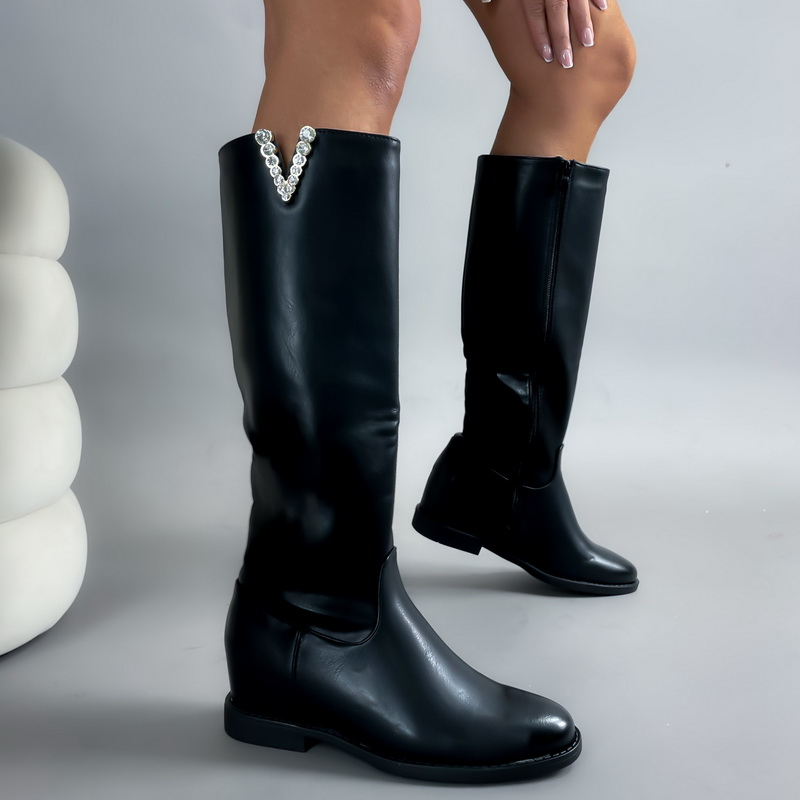 Černé  vysoké kozačky