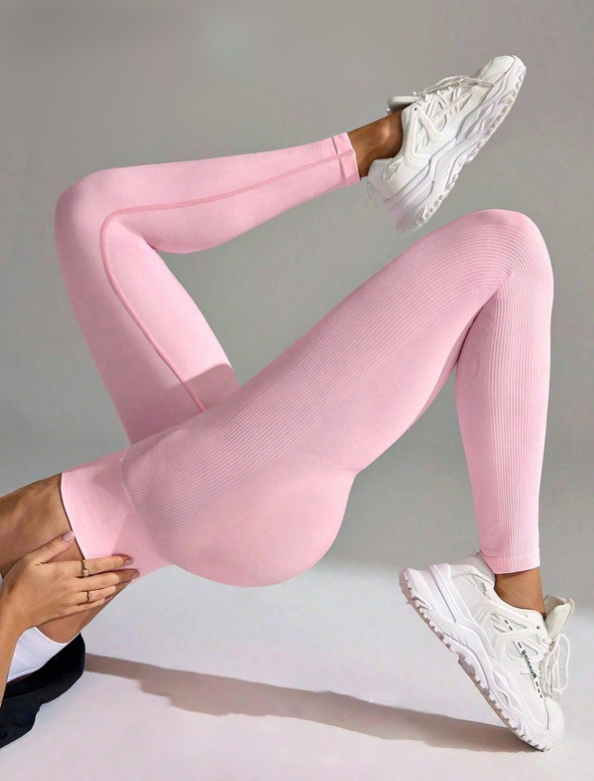 Světle růžové push-up legíny