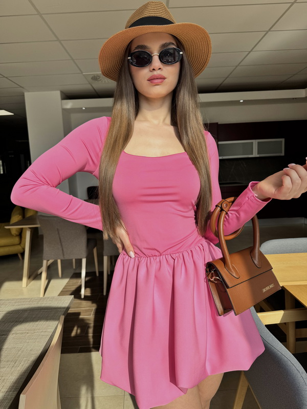 Fuchsiové PUFFY šaty