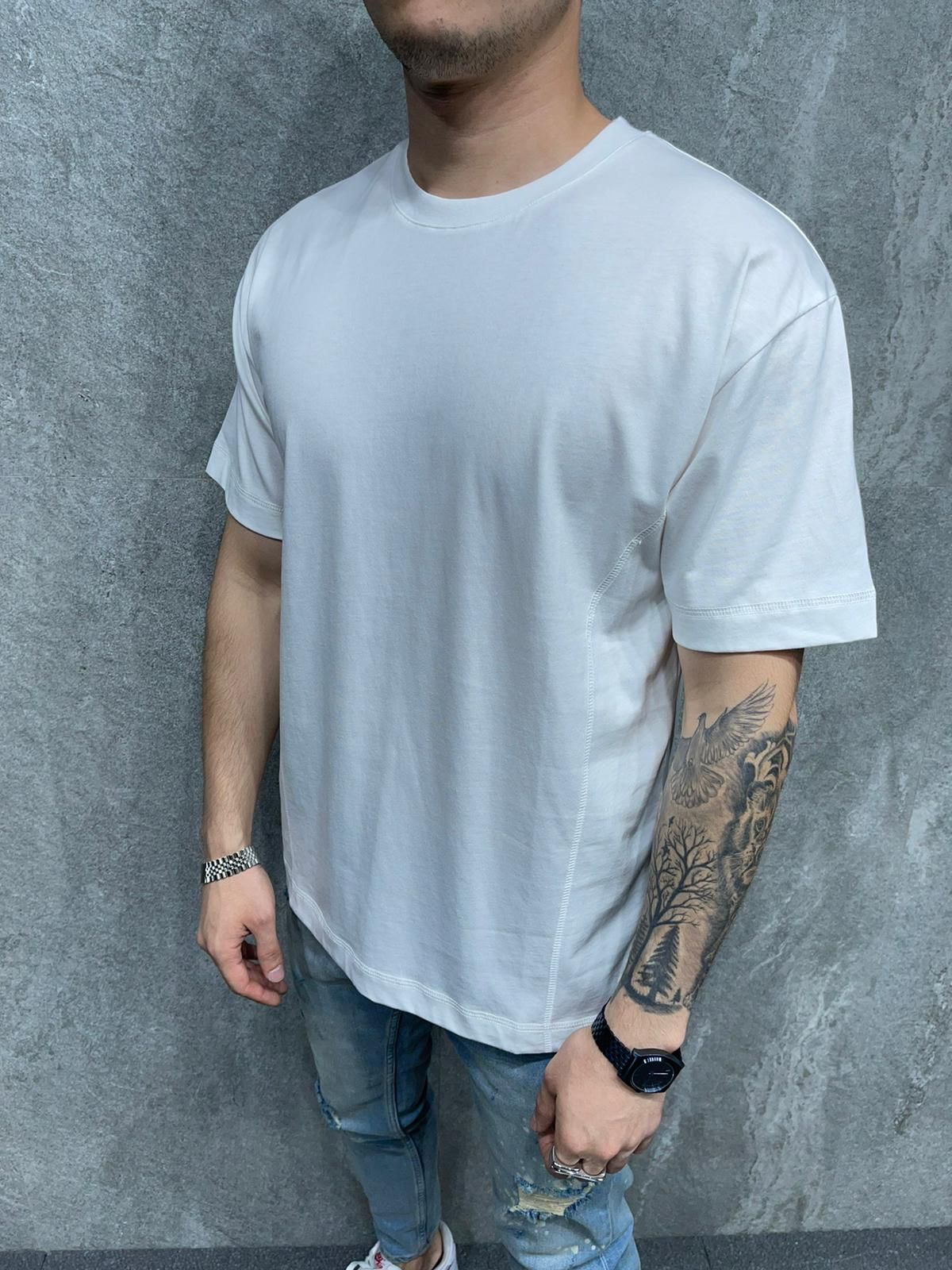 Bílé bavlněné tričko