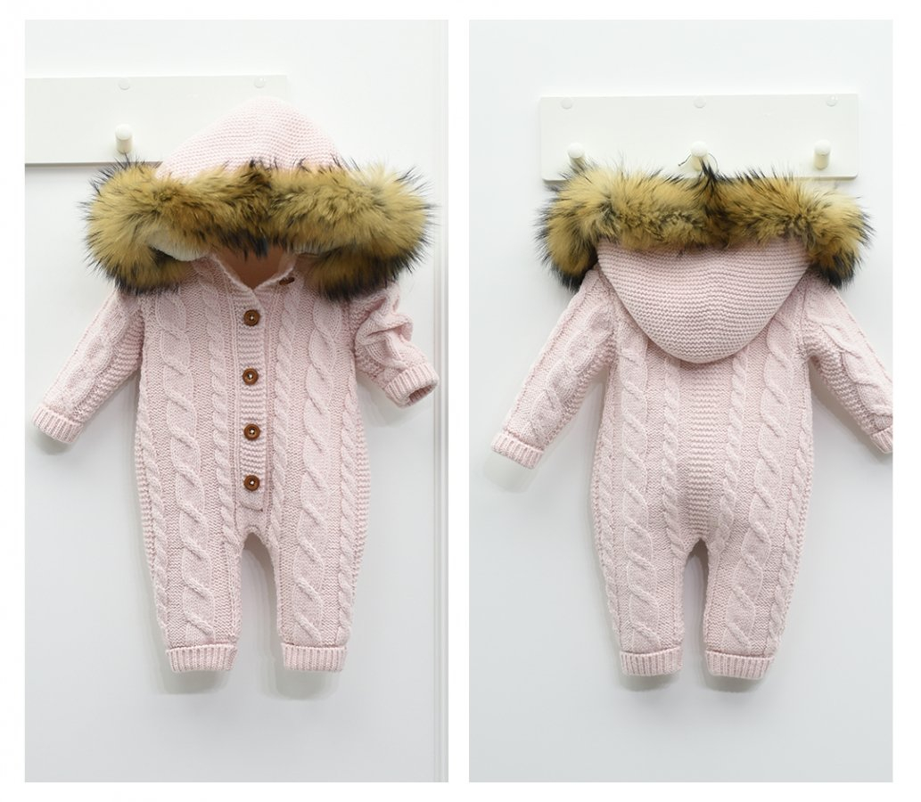 Dětský růžový overal s kapucí