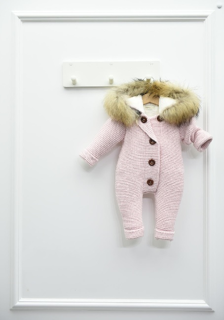 Dětský růžový overal s kapucí