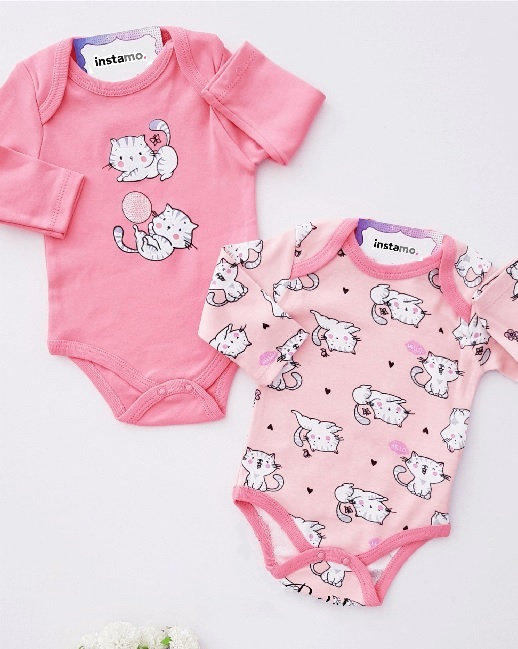 2-dílné bavlněné růžové body