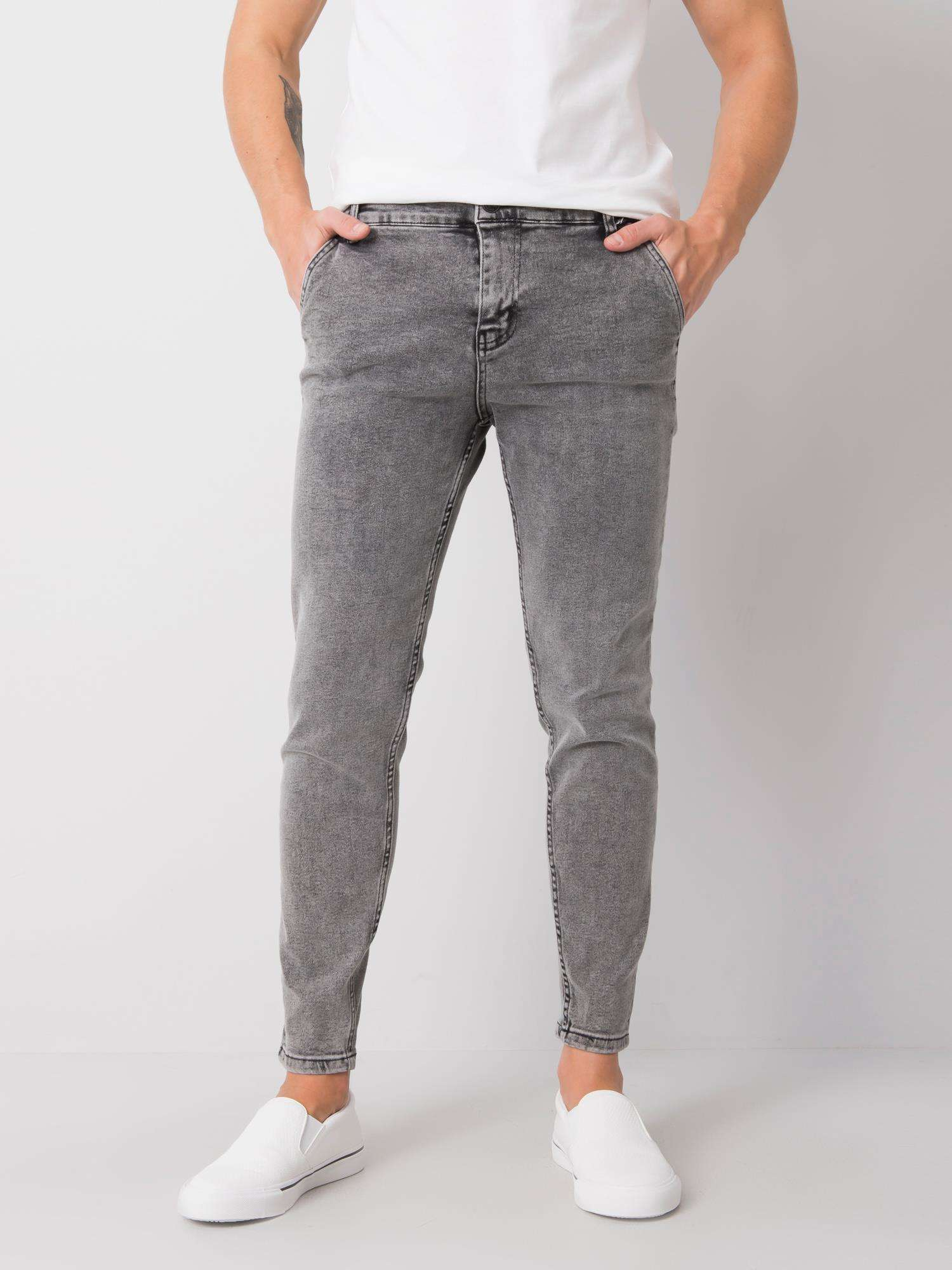 Šedé elastické džíny