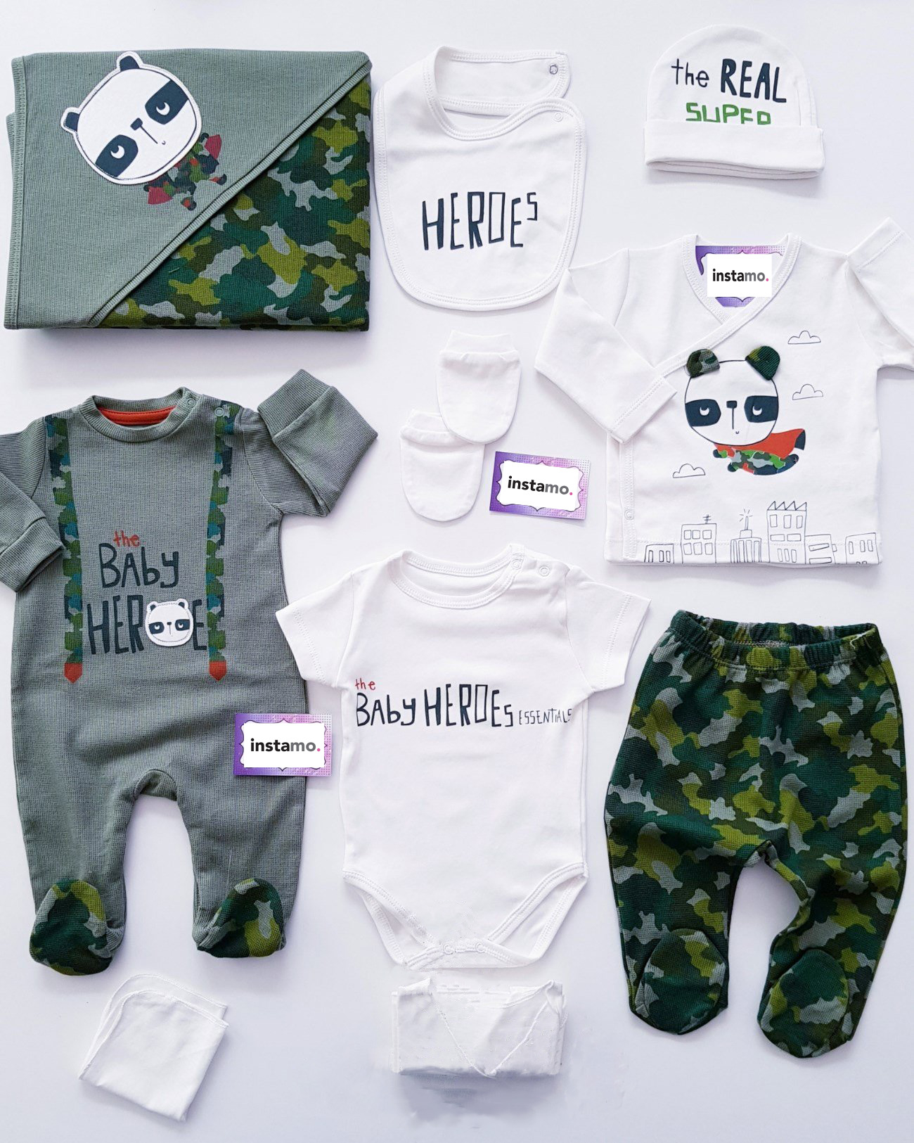 Zelená desetidílná  bavlněná souprava