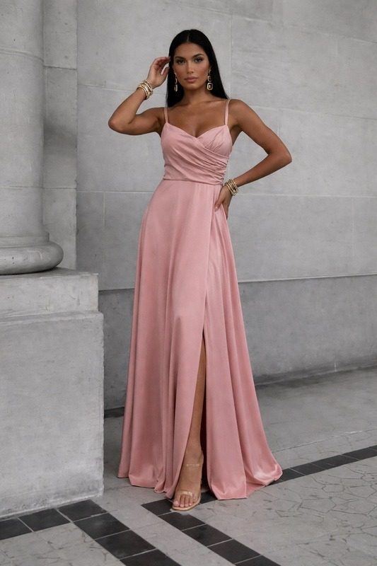 Růžové spoločenské šaty