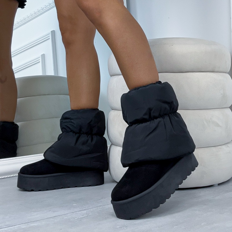 Černé sněhule s odnímatelnou kožešinkou