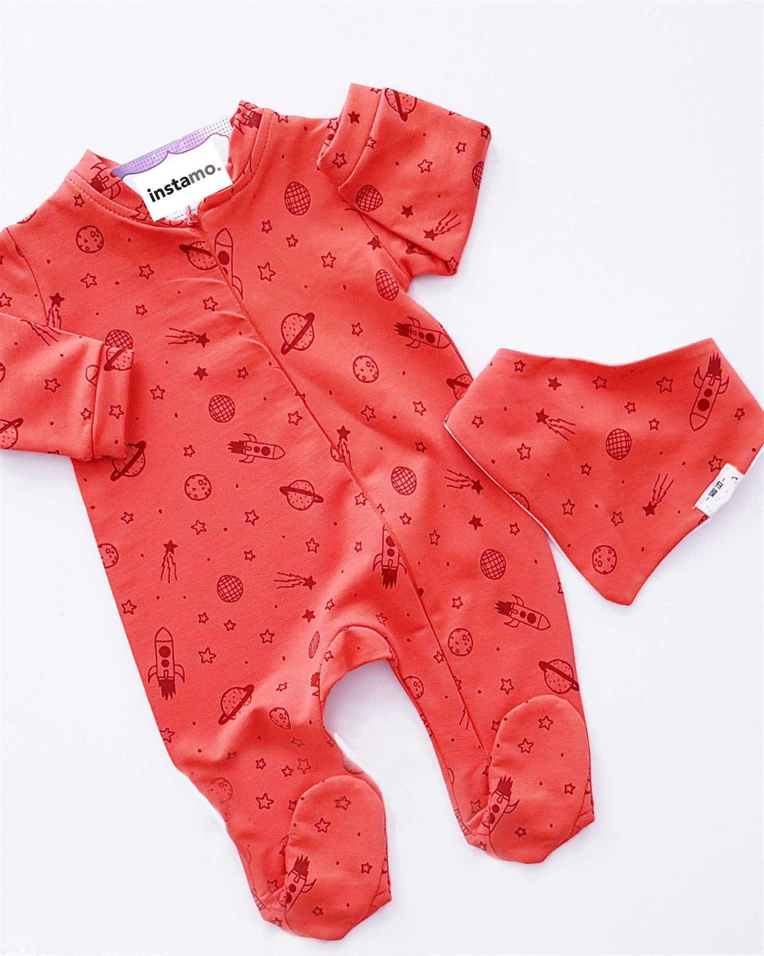 Oranžová dvoudílná bavlněná souprava