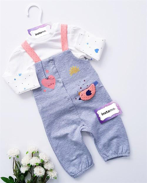 Šedá bavlněná dvoudílná souprava