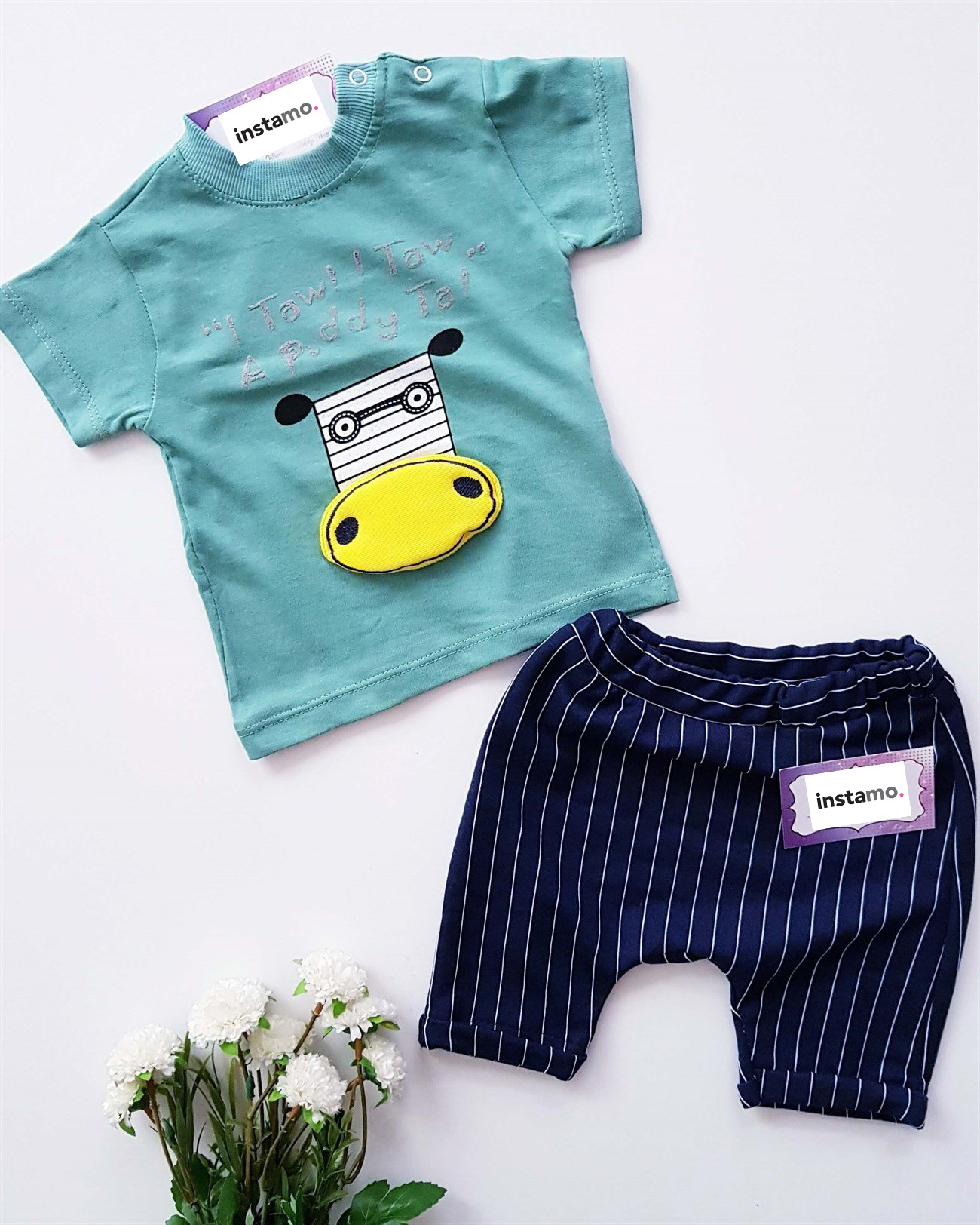 Zelená dvoudílná bavlněná souprava