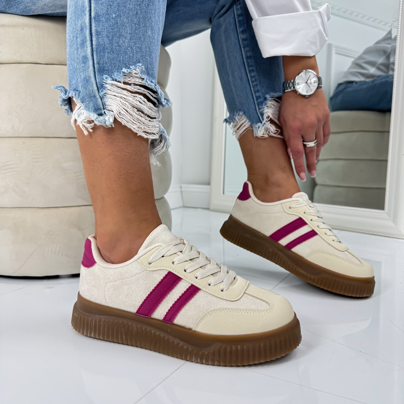 Béžovo-fuchsiové tenisky