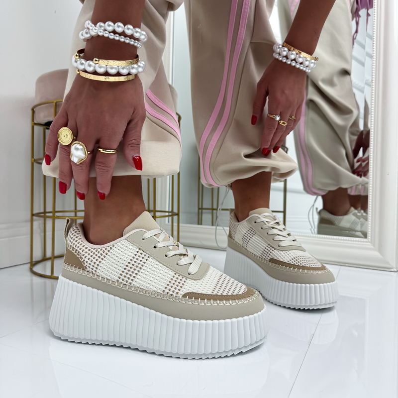 Béžové vzorované tenisky