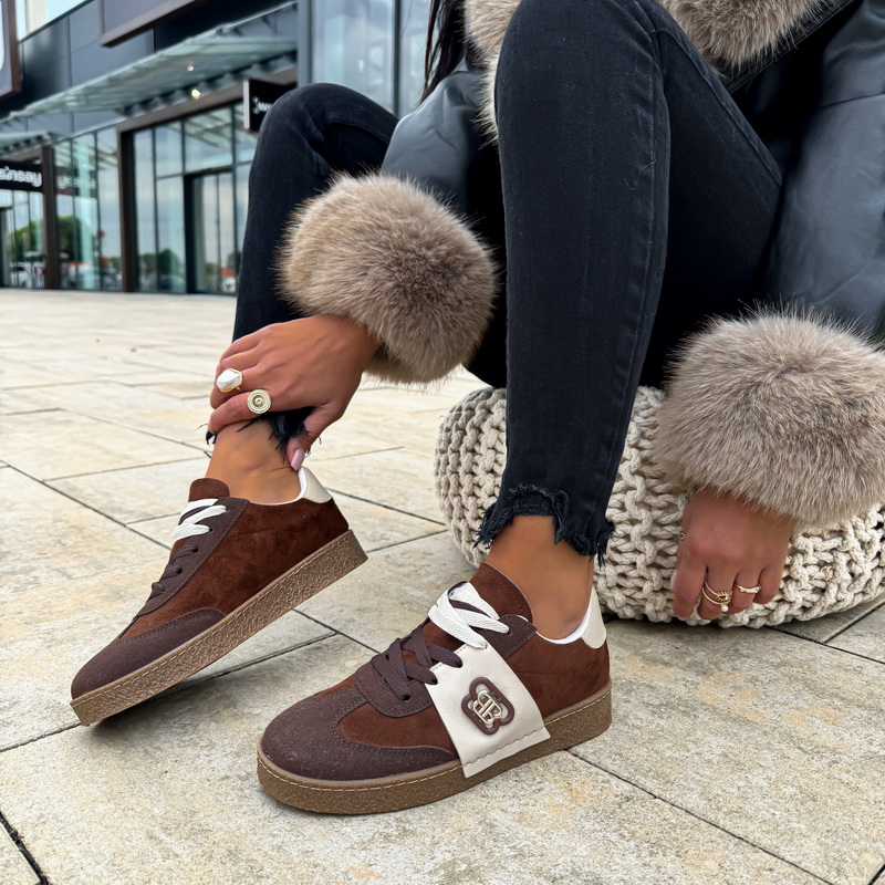 Hnědé semišové tenisky