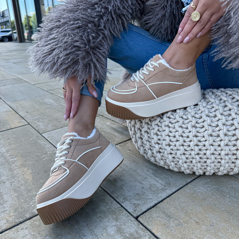 Hnědé zateplené tenisky