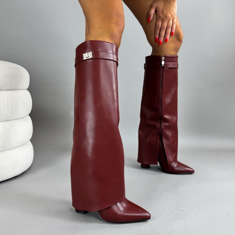 Vínové vysoké kozačky