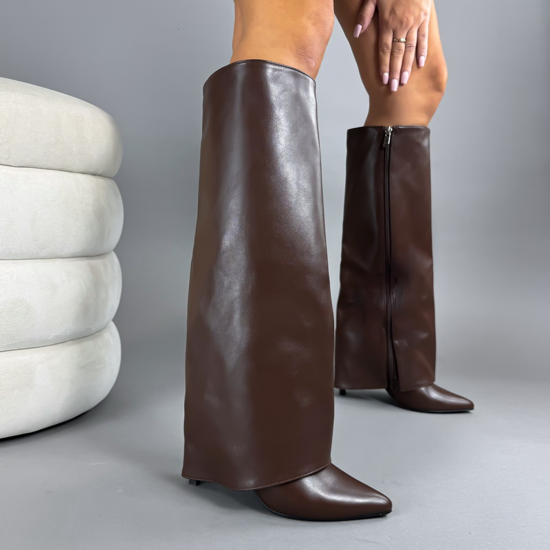 Hnědé vysoké kozačky